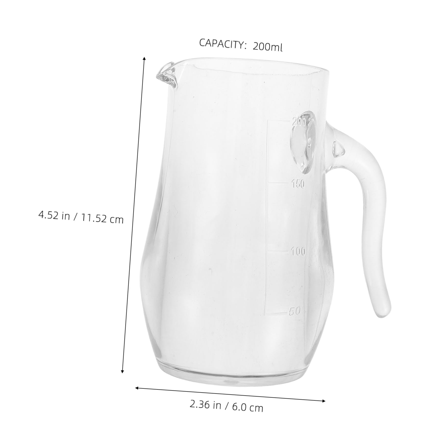 PRETYZOOM Acrylic Wine Decanter with Handle Transparent Beverage Dispenser for Accurate Pouring and Measurement for Hotels Restaurants and Bars