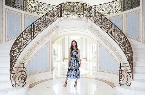 Alex Evenings Women's Sleeveless Midi Dress with Elegant Embroidery, Full Skirt and Tie Belt (Petite and Regular Sizes)4