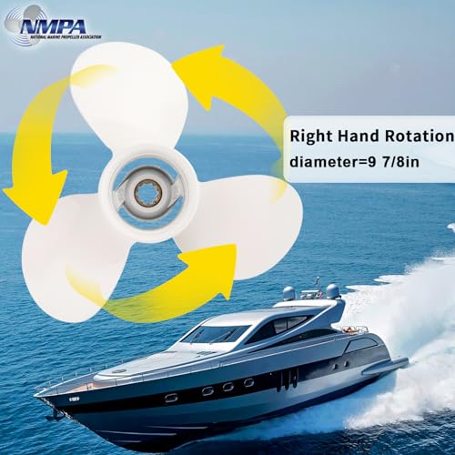 Image of VIF Jason Marine 9 7 /8 x 11 1 /4-F OEM Aluminum Boat Propeller fit Yamaha Outboard Motos F25 /20HP /25hp /30hp,Ref No. 664-45947-01-EL, 10 Spline Tooth, Rh