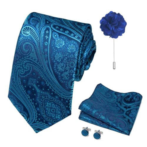 Image of joy alice 70 Colors Ties Set Men Mixed Color Necktie Handkerchief Cufflinks Brooch 3.15 Formal