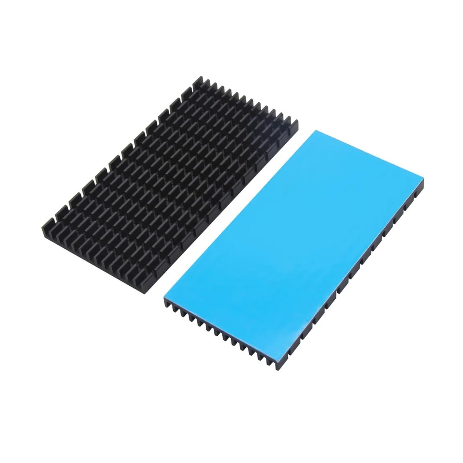 Disipador de Calor Aluminio 80x40x5mm, disipador Negro for Chip IC electrónico, RAM, refrigeración LED con Cinta conductora térmica, 4 Uds