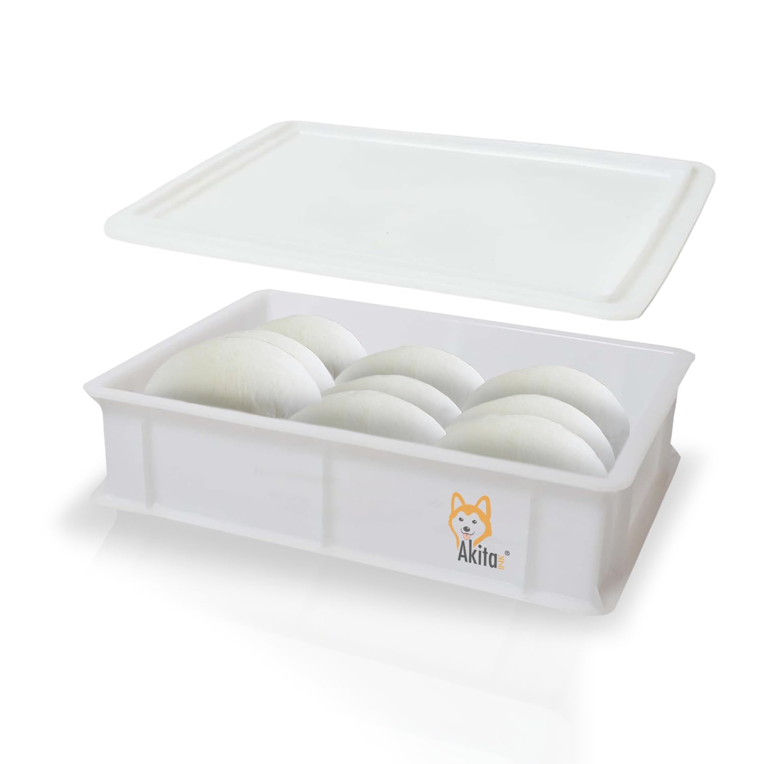 AKITAInk Portapane con Coperchio | Contenitore per Lievitazione e Conservazione Impasto, Plastica Lavabile in Lavastoviglie, 30x40x10 cm – Ideale per Pane e Pizza
