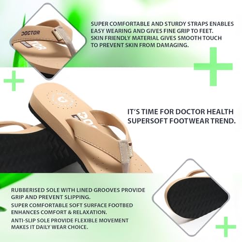 Image of DOCTOR HEALTH SUPER SOFT Women's Orthopedic Sandals And Slippers | Lightweight Anti-Skid Comfort Slides for Heel Pain Relief | Soft Cushion Sole Footwear for Everyday Use