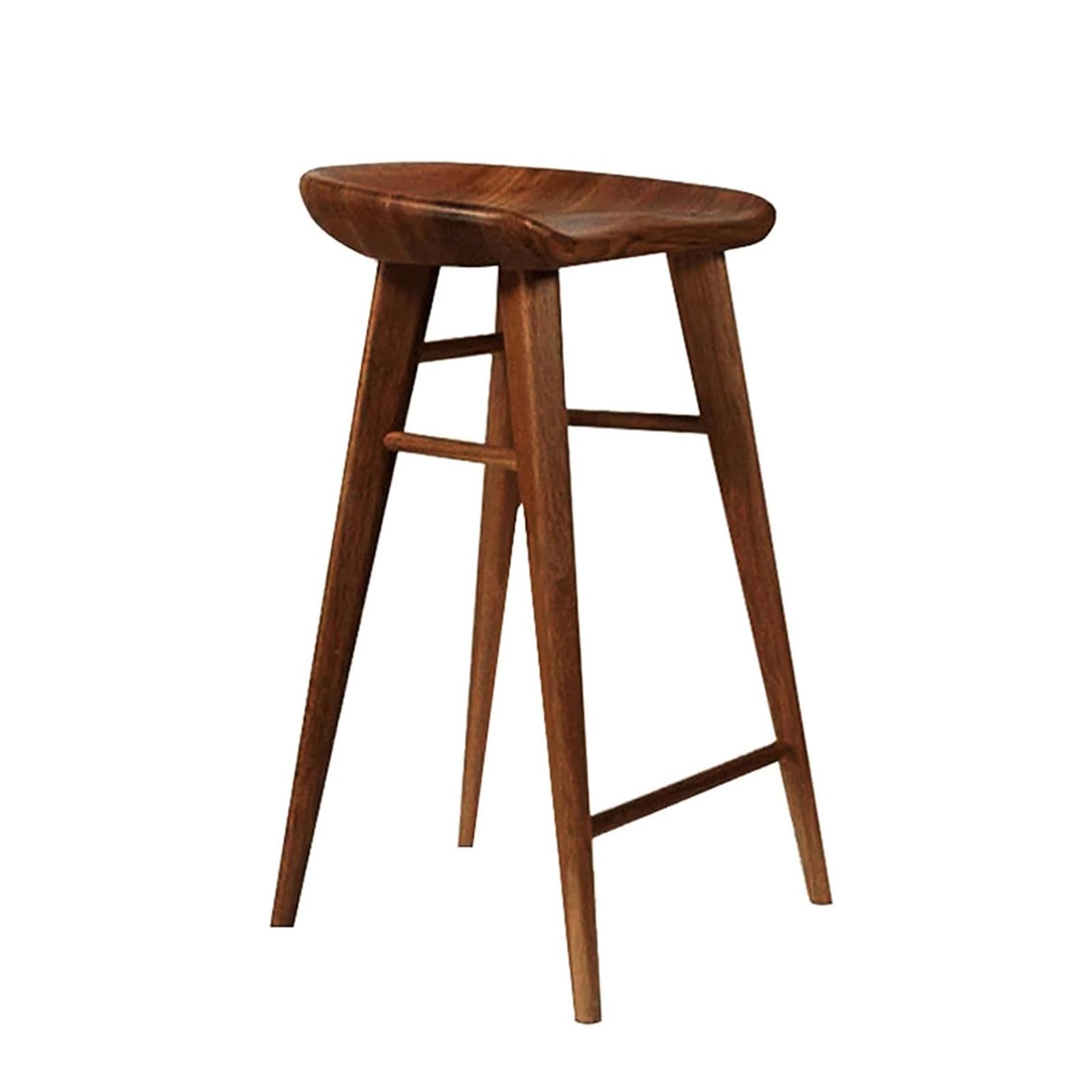 STUIJKVSZ Solid Wood Bar Farmhouse Backless Bartsools,Counter Height s with Wood Top,Footrest,Contemporary Bar Chair for Kitchen Counter Island Pub(Walnut Seat Height 21.6", 1 Pc)