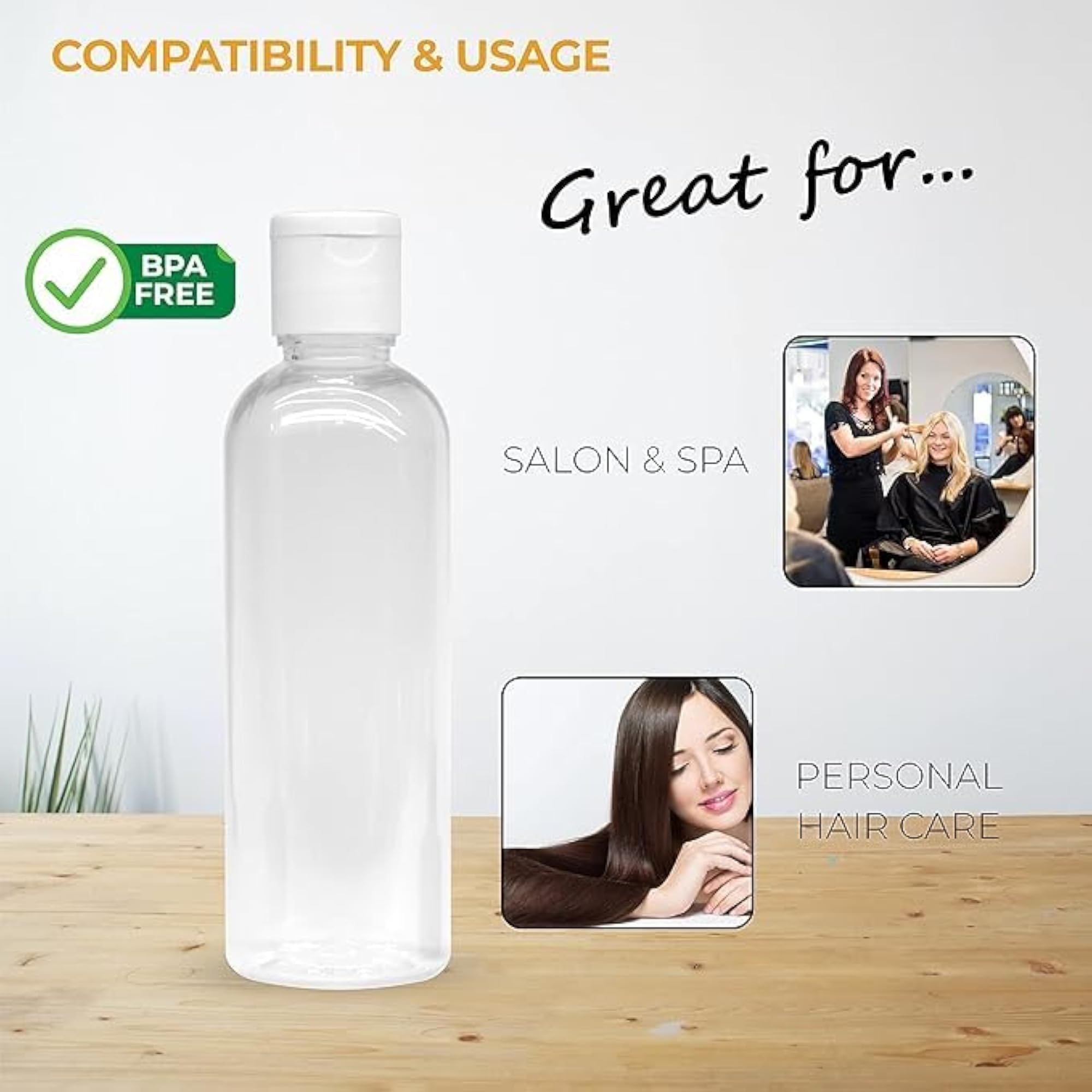 100ml Transparent Cylindrical Hair Root Comb Applicator Bottle