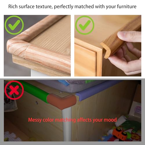 Image of 8-Pack Corner Protectors Baby Proof, Furniture Corner and Edge Safety Bumpers, Soft Rubber Foam Cushion Covers, Baby Child Proofing Pads, Table Corner Protectors (Golden Pattern)