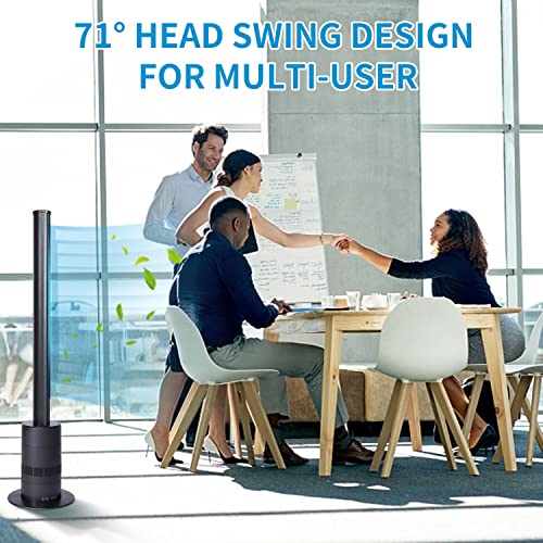 Healsmart Tower Fan, 71°Oscillating Bladeless Fan With Remote Control, Led Display With Touch Control, 9 Hours Timer, 9+1 Wind Speed, For Home & Office, Color: Black, 40" (Hifanxbladelessslek40G) #TOP7