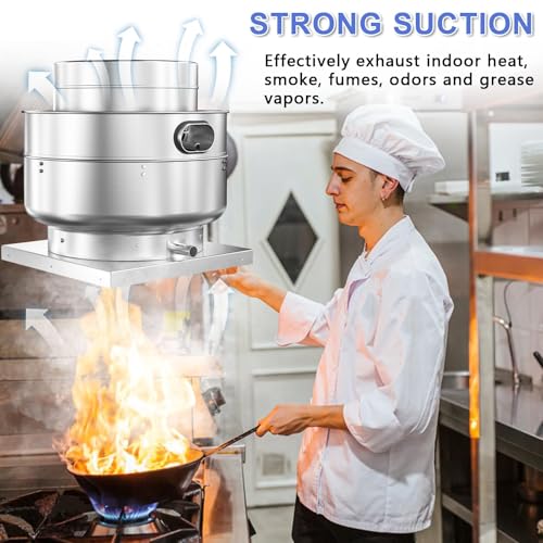 Image of Roof Ventilator Restaurant Hood Grease Rated Exhaust Fan Direct Drive Centrifugal Upblast Exhaust Fan 1.5HP 5000 CFM 110 Volt Single Phase Motor