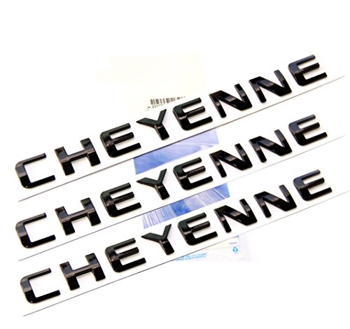 Image of Yoaoo 3Pack OEM Black Cheyenne Nameplate Emblems Badge Compatible with Silverado Shiny 3D New