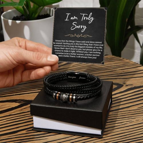 I Am Truly Sorry Bracelet For Him, Apology Gifts For Men, I'm Sorry Bracelet Gift For Him, I'm Sorry For Hurting You Bracelet For Him, Forgive Me Bracelet, I'm Sorry Gifts For Him3
