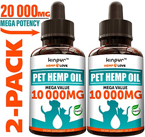 (2 Pack) Hemp Oil for Dogs & Cats - 10 000mg - Premium