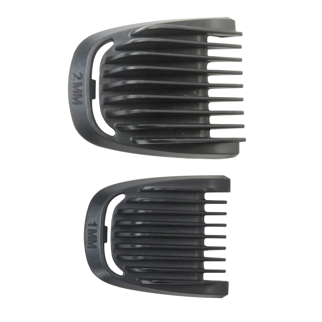XSPANDER New 2 Pieces Set(1mm/2mm) Beard Hair Guide Guard Comb Fit for Philips Norelco BT5511, MG3750, MG3760, MG5700, MG5750, MG5760, MG7750, MG7770, MG7790, MG7791
