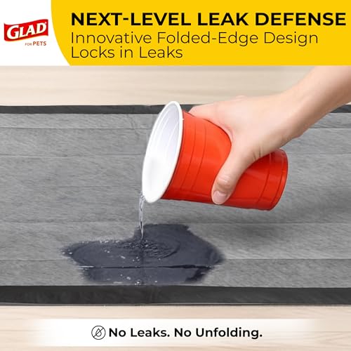 Image of Glad for Pets Extra Large Charcoal Training Pads for Dogs and Puppies, Activated Carbon Odor Control, 6-Layer Absorbent Leak-Proof Pee Pads with Pheromone Attractant, 28 x 30 in, 30 Count