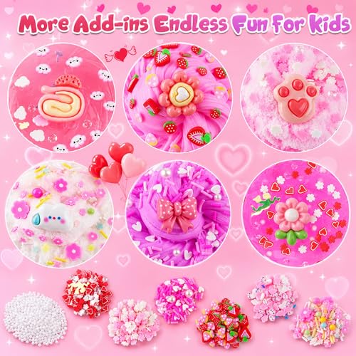 Image of 6 Pack Slimes, Pink Slime Kids, Cloud Slime kit for Girls Ages 8-12, Toys for Girls and Boys, for Kids Slime Set Party kit Goodie Bag Stuffers, 4 5 6 7 8 9 10 Year Old Girl Birthday Gift Cute Stuff