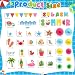 Eersida Summer Bulletin Board Decorations with Paper Fans 3D Classroom Bulletin Board Hawaiian Ocean Ice Pop Cutouts School VBS Library Church Window Wall Decor(Summer)