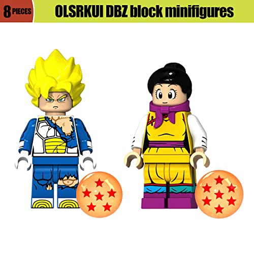 Olsrkui 8Pcs Anime Dbz Mini Action Figure Goku Cartoon Building Blocks Set Small Figures Toys (Super Saiyan)… #TOP2