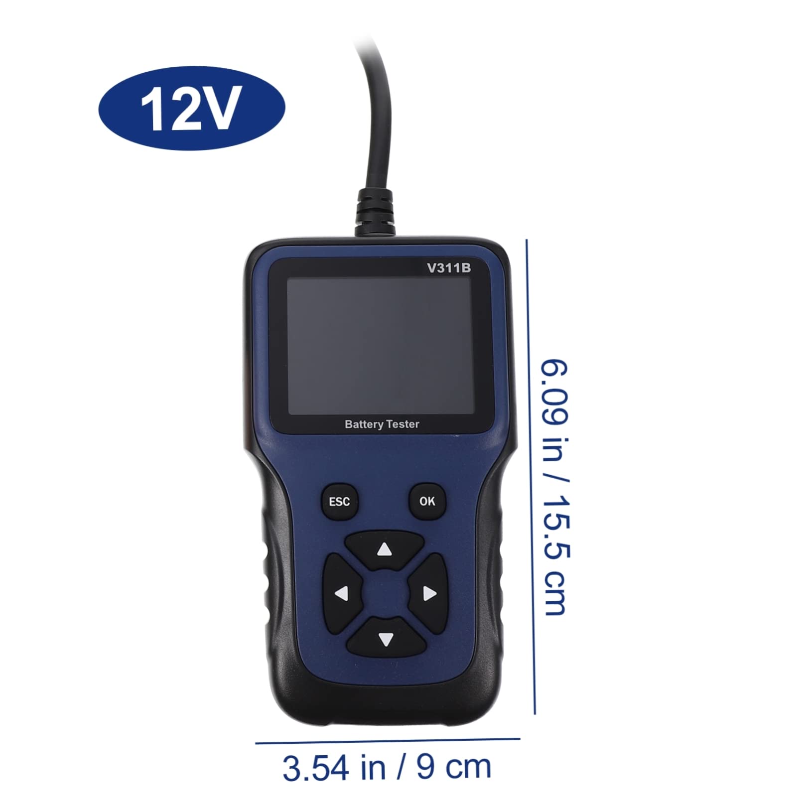 Tester Batteria Auto 12v in Plastico per Controllo Professionale | 9 Lingue Selezionabili, Peso Ridotto, per Batterie Auto e Alimentazione Veicolo