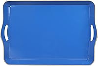 Vista 12 de Spsyrine Bandeja decorativa dorada con asas, elegante bandeja de plástico para mesa auxiliar otomana, sala de estar, decoración del hogar, 15.6 x