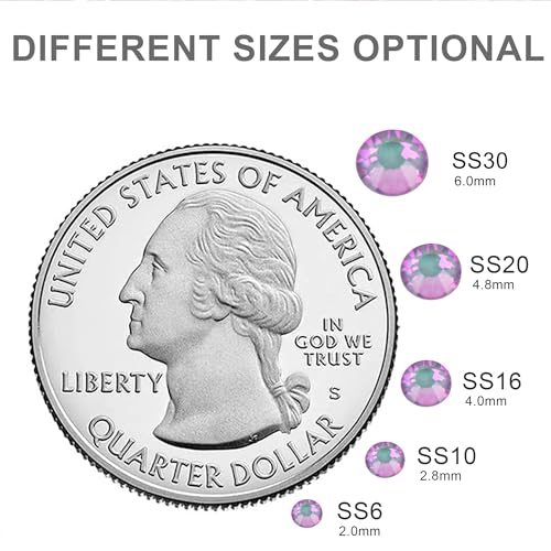 Image of Rhinestones for Crafting Nails 2.8mm SS10 Pinkish Opal 1440pcs | Non Hotfix Round Crystal Bedazzler Gemstones for Clothing Drop Earrings,Bridesmaid Dress,Flats,Eye Gems,Bag,Hair Stick
