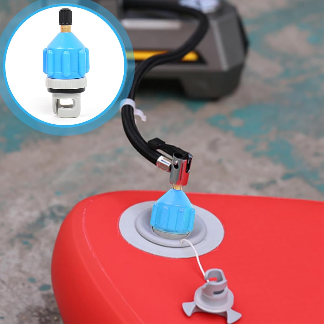 1 Pezzi Adattatore Per Valvola Sup, Adattatore Per Compressore Sup, Pompa Sup, Accessorio Per Pompa Sup, Pompa Elettrica Sup, Adattatore Per Pompe Per Kayak Dingy, Barche, Paddle（Blu）