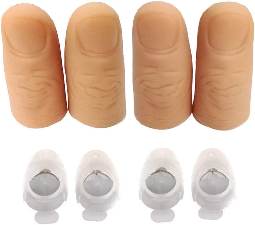 Lámpara de dedo (2 paquetes4 piezas) lámpara de pulgares, lámpara mágica para dedos arriba, truco mágico de dedo, dedo falso, herramienta de juguete