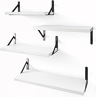 Vista 46 de YGEOMER Estantes flotantes para pared, diferentes tamaños, estantes de pared grises desgastados para sala de estar, baño, dormitorio, cocina