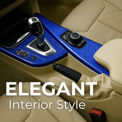 Image of RockRose 7D Super Glossy 7D Blue Carbon Fiber Vinyl Wrap, Anti-Wrinkle, Air Release Automotive Bubble Wrap, Self Adhesive Car Vinyl Sticker DIY Decals 1FT x 10FT