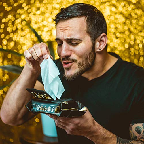 BOOTY WIPES for Men - Flushable Wet Wipes for Adults, Man Wipes Infused with Vitamin-E & Aloe (320 Wipes Total - 4 Flip-Top Packs of 80) Biodegradable, Hypoallergenic, Alcohol Free