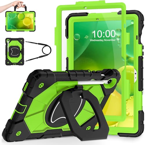 Image of WESOROL Case for Samsung Galaxy Tab S10 Lite /S10 FE /S9 FE 10.9 Inch Galaxy Tab S9 11 Inch,Shockproof Cover for Samsung S9 FE Tablet Case with Screen Protector Rotate Stand Pen Holder,Black Green
