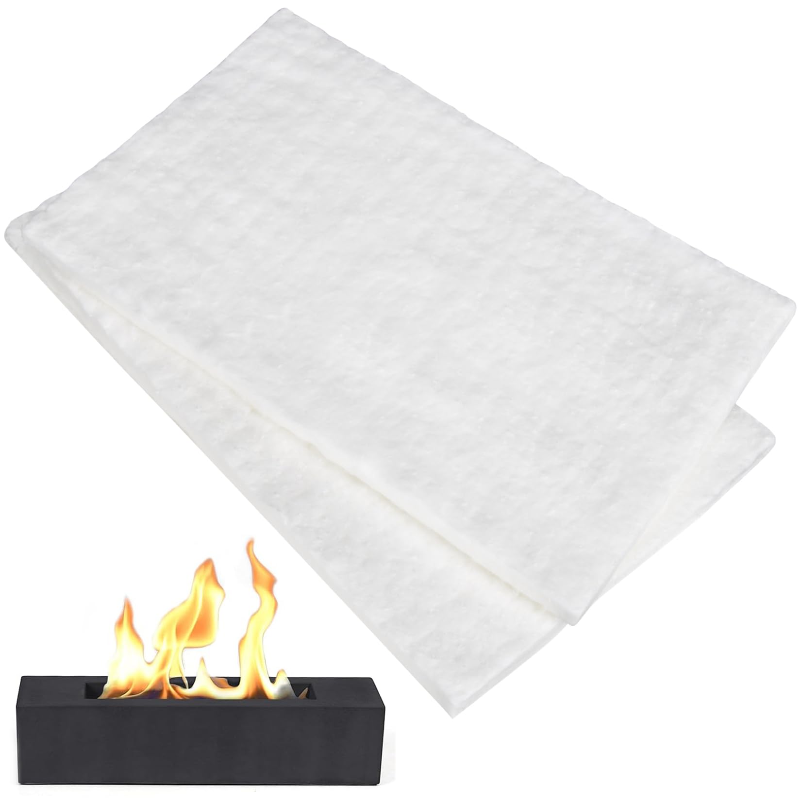 MAQIHAN Ceramic Wool Wick Sheet - 2PACK Ceramic Fiber Insulation 11.8 x 7.8 x 0.4 Inch Cuttble Fire Pit Insert High Temperature Gasket for All Fireplace, Tabletop Firepit, Wood Stove, Pellet Stove