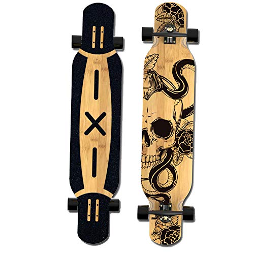 Longboard Drop Through Bamboo with Maple 46 inches Downhill Freestyle Riding Skateboard