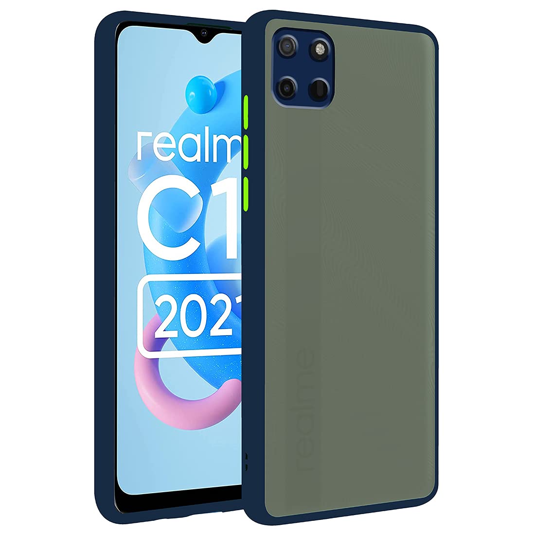 Casotec Matte Finish Shockproof Hard Back and Side Soft Smoke Back Case Cover for Realme C11 - Blue (B09B65D7FP) Amazon Price History, Amazon Price Tracker