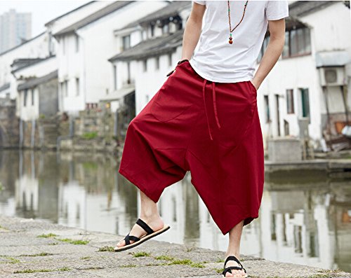 Women’s/Men’s Harem Pants – 100% Cotton Elastic Waist Loose Fit Casual Boho Yoga Lounge Pants3