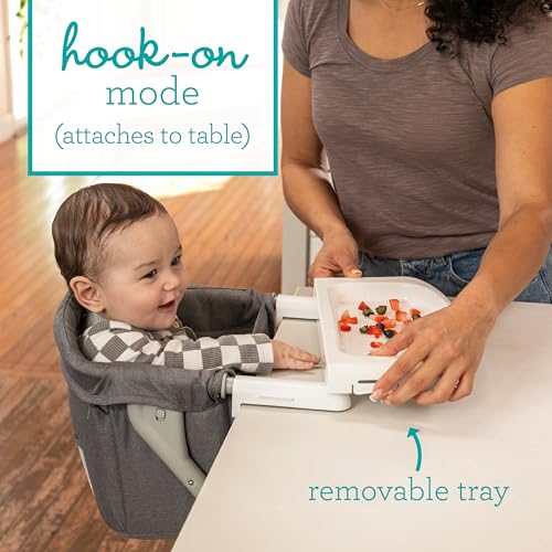 Infantino The Ultimate Travel Booster, Versatile and Travel-Friendly Booster, High Chair and Seat for On-The-Go Families, Gray