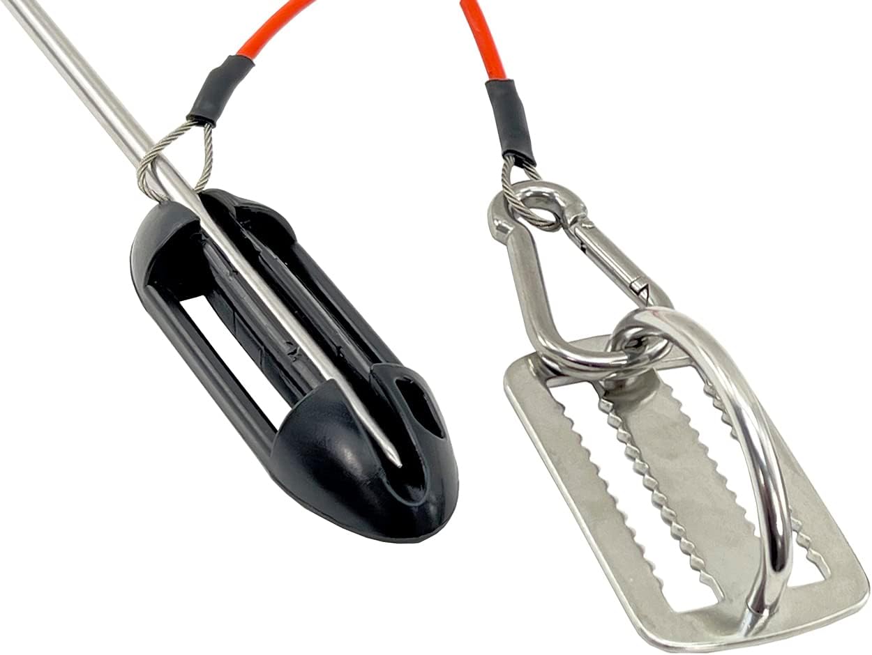 Fish Stringer for Spearfishing with Coated Stainless Steel Cable and Heavy Duty Carabiner (Belt Fish Stringer)