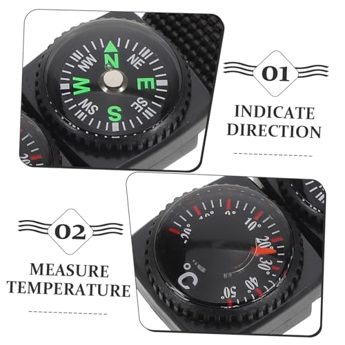 Brújula mini con termómetro y banda para reloj multifunción miniatura 6