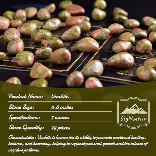 Image of Unakite Healing Crystal Stone Set - 24 Pieces, 0.6 inch Natural & Polished Stones for Healing, Meditation, Reiki, Chakra, Crafting & Decoration