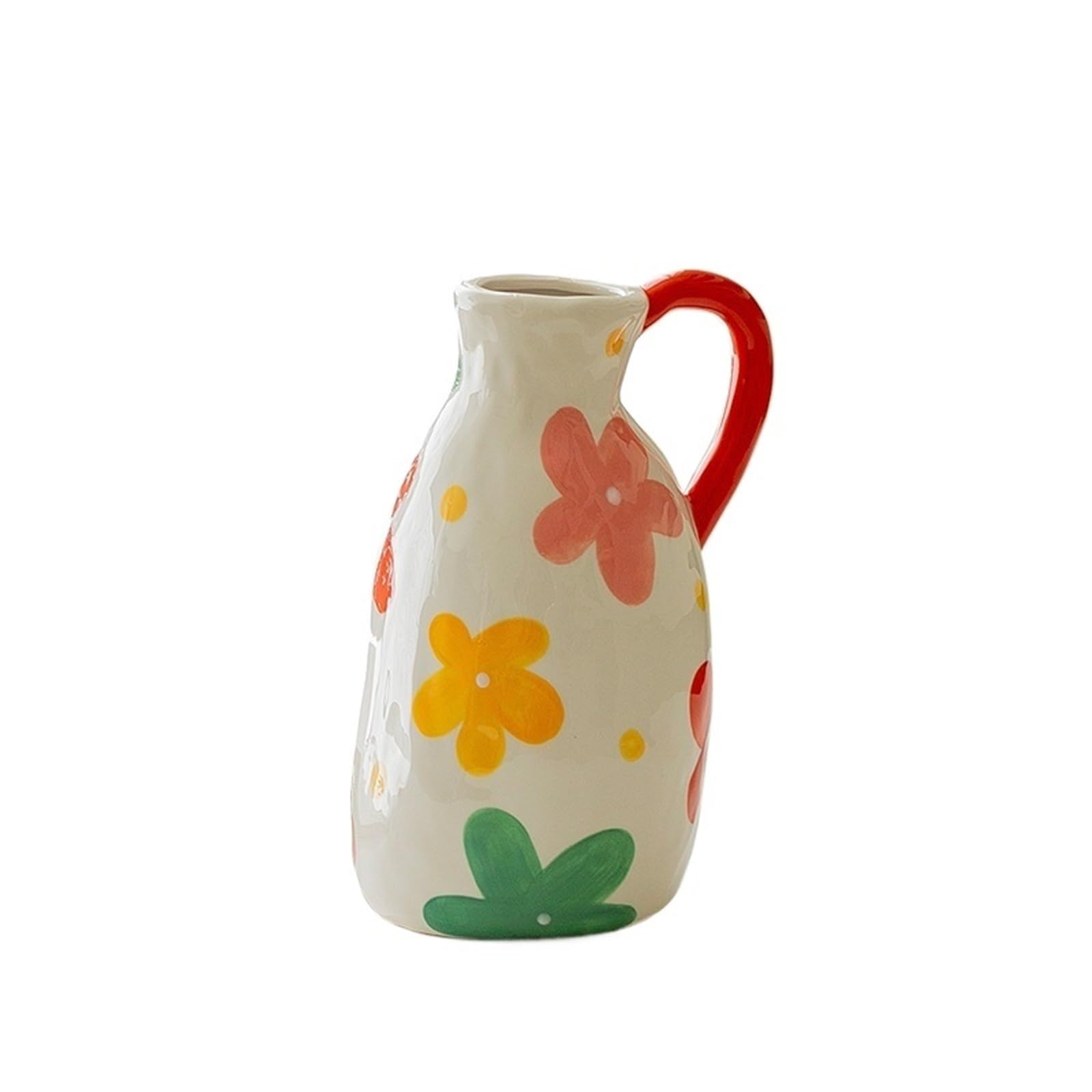Mini Vase Painted Vase Floral Patterns Flower Utensils Dried Arrangement Vases Home Decoration(Color-B)