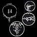 EVER FAITH Costume Prom Jewelry for Women Austrian Crystal Cluster Flower Leaf Wedding Necklace Earrings Set Black Silver-Plated-Base