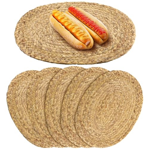 Bencailor 6 Pcs Jute Woven Placemats Natural...