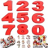 Wufahdf 3D Number Cake Molds Silicone Baking Pan for Birthday Wedding Anniversary, Non-Stick Pizza Pan Baking Cake Bread Kitchen DIY Mould (0-8 number - 3.5 x 2.7 x 1in)