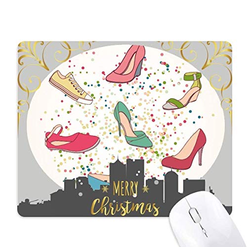 Tapis de souris en caoutchouc premium aux motifs de talons de la nuit de noël