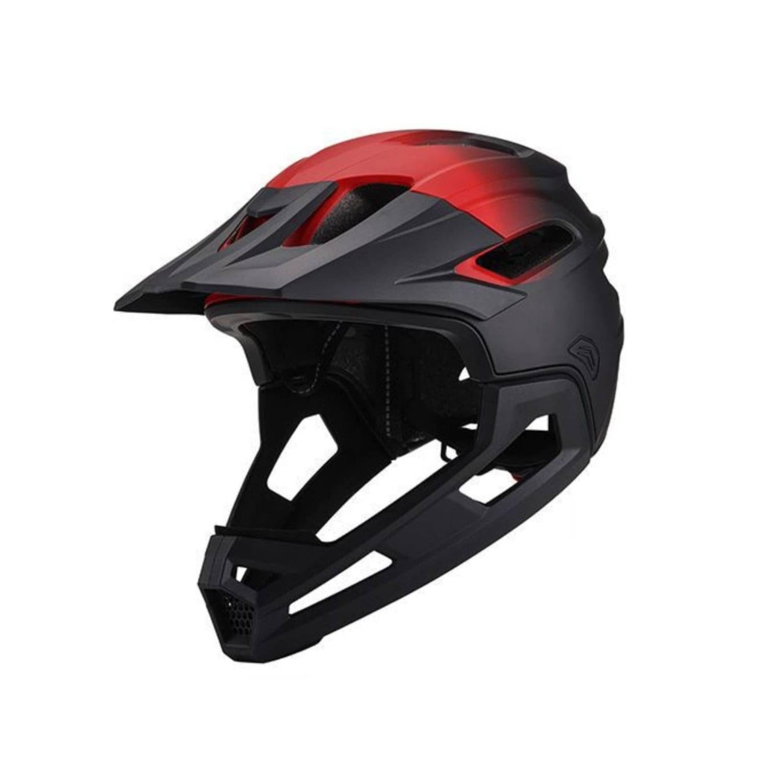 CE Certified Bike Helmet with Detachable Chin Guard Impact-Resistant Helmet with Detachable Chin Bar Removable Ventilated for Mountain Bikers, Cyclists, Trail Riding, Black Red-image-31
