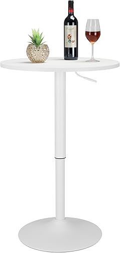 Finnhomy Mesa redonda de bar de cóctel de 24 pulgadas con base de metal, mesa alta de pub bistró, mesa de altura de barra para cocina, comedor, sala