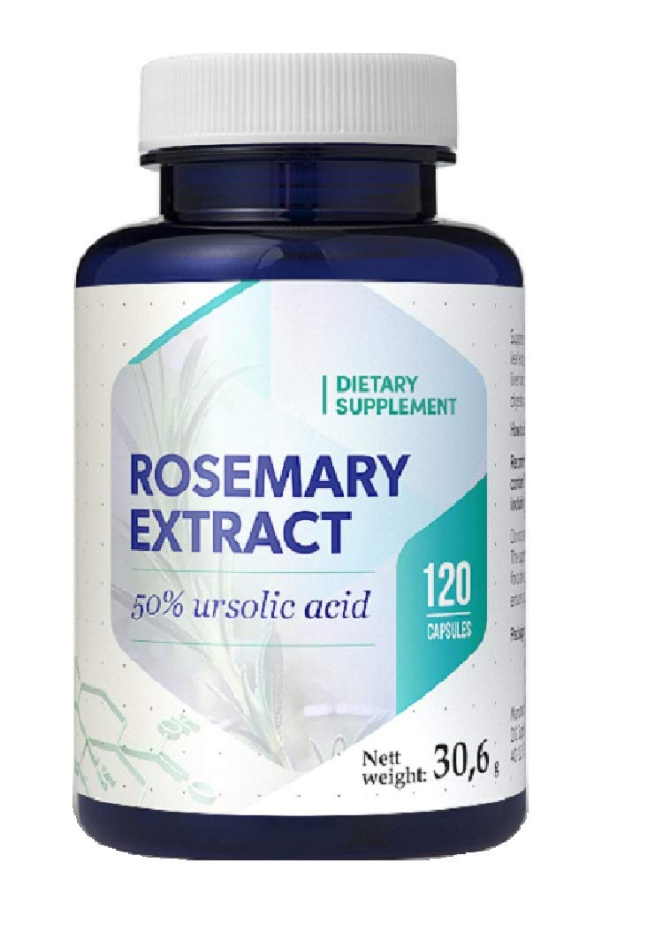 Ursolic Acid from Rosemary Extract 75mg 120 Vegan Capsules, High Strength Supplement, Gluten and