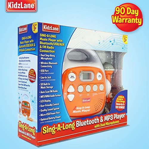Kids MP3 Player Karaoke Machine 2 Microphone, Built in Music Storage, Bluetooth/MP3/AUX Connection