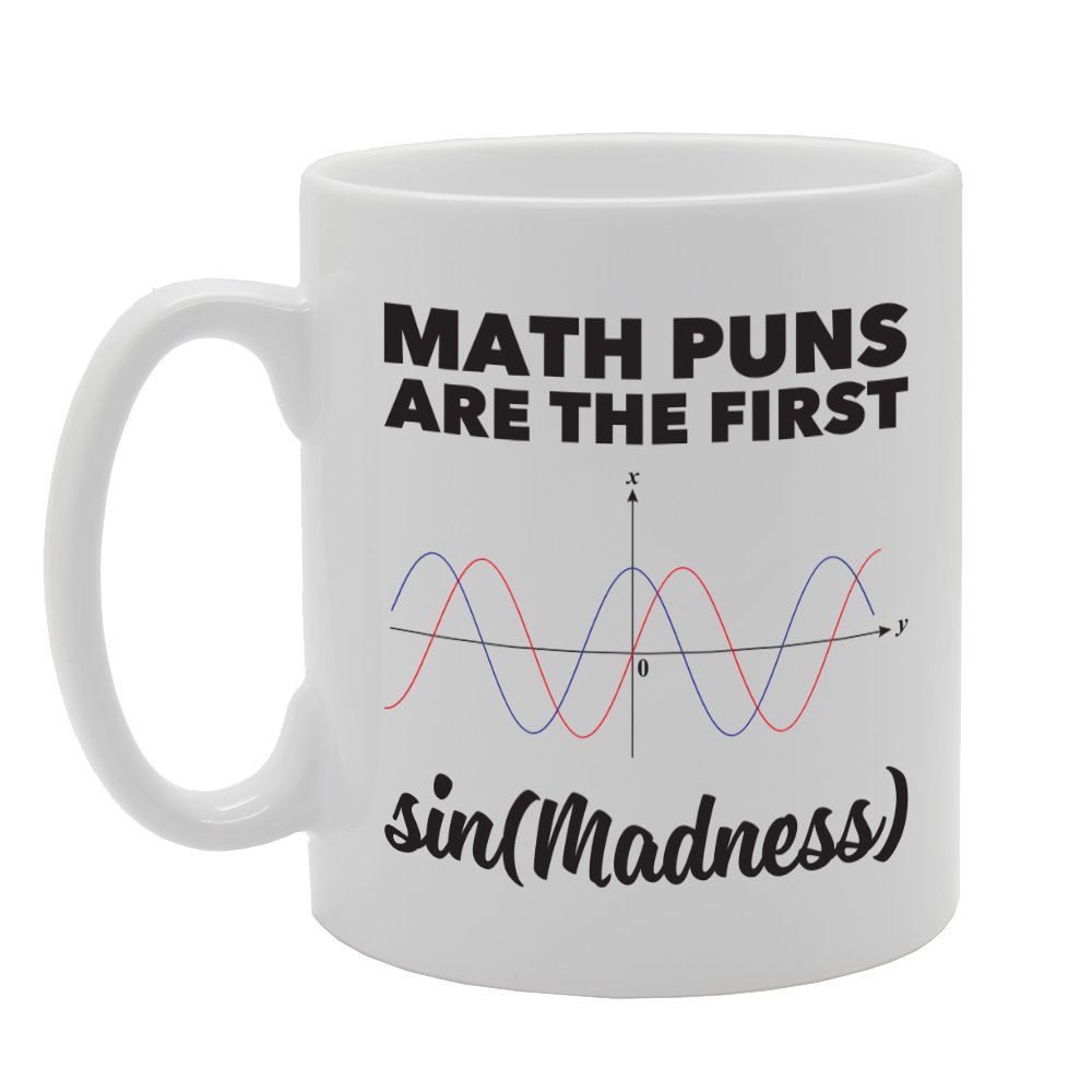Coralgraph Inc Men's White Mg2239 Math Puns Are The First Sin (Madness) Novelty Gift Printed Tea Coffee Ceramic Mug