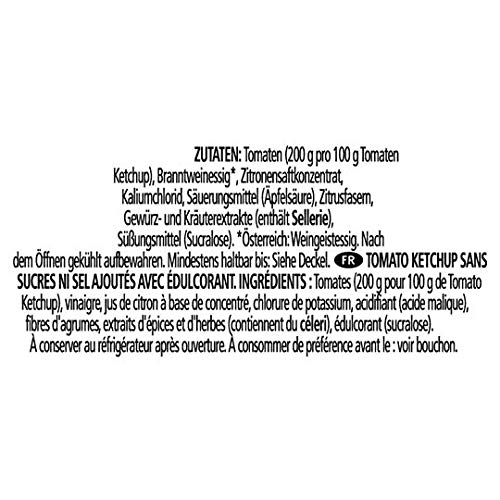 Heinz Tomato Ketchup Ohne Zusatz von Zucker und Salz 400 ml