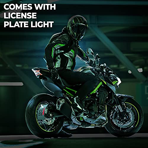 Kemimoto Curved Motorcycle License Plate Holder Side Motorcycle License Plate Mount Tag Bracket Black For Cruise Sportbike Street Bike #TOP5