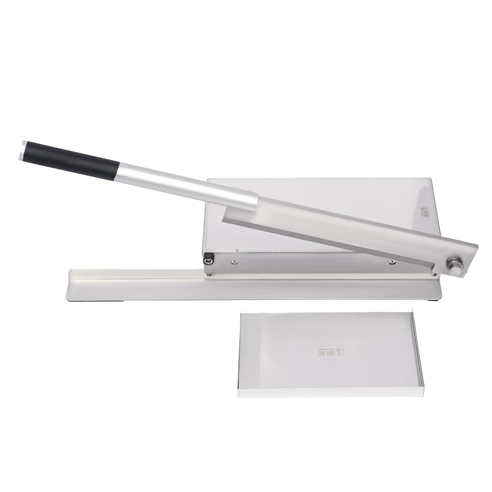 Manual Frozen Meat Slicer, Manual Meat Bone Cutter Stainless Steel Hard Bone Cutter with Serrated Undercut Blade & Double Support Design for Cutting Pig Feet & Bar Bones and Beef Ribs